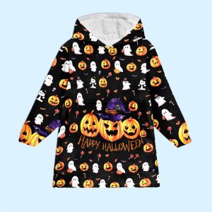 Happy Halloween Blanket Hoodie