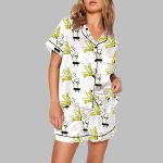 Banana Takes Off Clothes Print Pajama Set