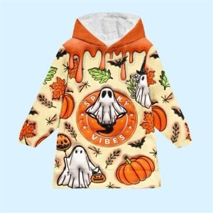 Spooky Vibes Inflated Blanket Hoodie