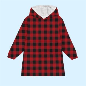 Red Plain Blanket Hoodie