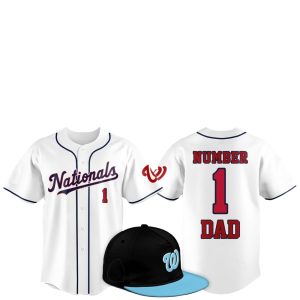 2025 Washington Nationals Father Day Number 1 Dad Baseball Jersey