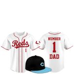 2025 Cincinnati Reds Father Day Number 1 Dad Baseball Jersey