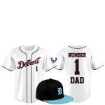 2025 Detroit Tigers Father Day Number 1 Dad Baseball Jersey