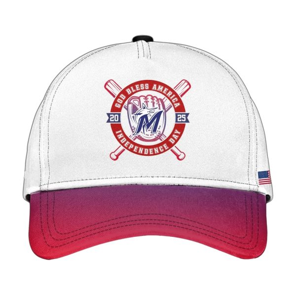 2025 Miami Marlins 4th Of July Independence Day Hat