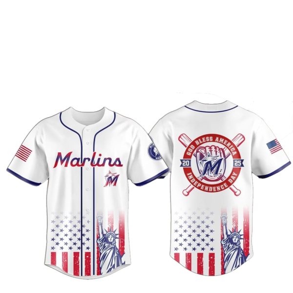 2025 Miami Marlins 4th Of July Independence Day Jersey