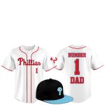 2025 Philadelphia Phillies Father Day Number 1 Dad Baseball Jersey
