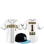 2025 SD Padres Father Day Number 1 Dad Baseball Jersey