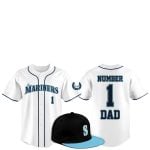 2025 Seattle Mariners Father Day Number 1 Dad Baseball Jersey