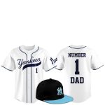 2025 Yankees Father Day Number 1 Dad Baseball Jersey