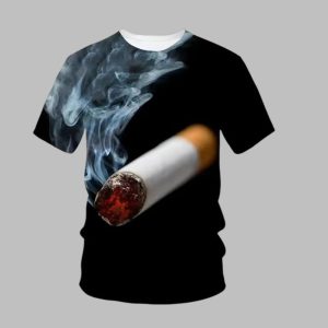 Cigarette Pattern Printed T-Shirt