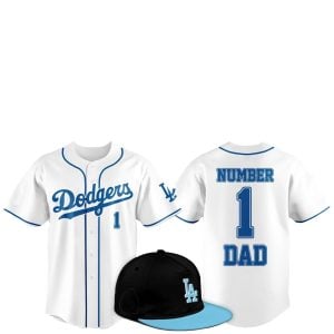 2025 LA Dodgers Father Day Number 1 Dad Baseball Jersey