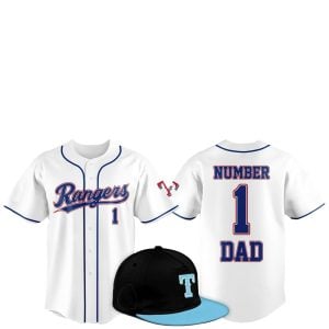 2025 Texas Rangers Father Day Number 1 Dad Baseball Jersey