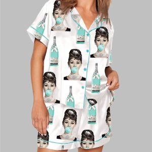 Audrey Hepburn Tiffanys Champagne Pajama Set 1