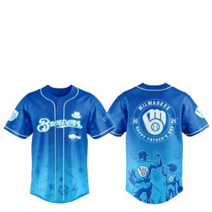 2025 Milwaukee Brewers Happy Father Day Baseball Jersey Combo