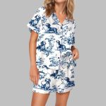 Chinoiserie Dachshund Pajama Set For Women