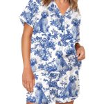 Chinoiserie Goldendoodle Pajama Set For Women
