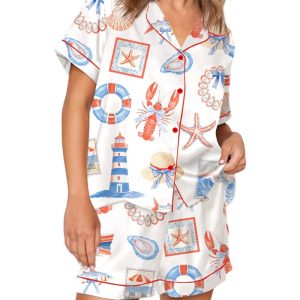 Coastal Coquette Summer Pajama Set For Women 1