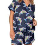 Colorful Dolphins Pajama Set For Women