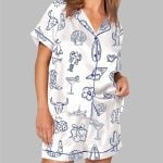 Cowgirl Coastal Bachelorette Hand Drawn Whimsical Pajama Set