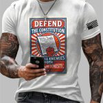 Defend The Constitution From All Enemies Both Foreign And Domestic Print T-Shirt