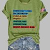 Democracy Over Dictatorship People Over Profits Justice Not Corruption Resist Persist Rise Print T Shirt 2