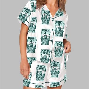 Hands Off Protest Print Pajama Set 1