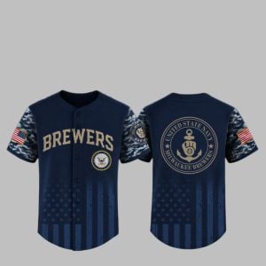 2025 Brewers US Navy Appreciation Night Jersey 1 1