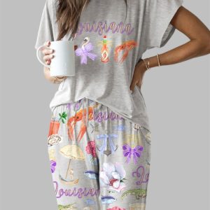 Louisiana Preppy Casual Pajama Set 1
