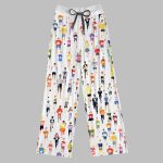 Marathon Runner Watercolor Contrast Wide Leg Pants