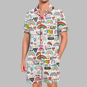Gay Is Good Pride Month Love Is Love Print Pajama Set 1