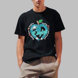 Eagles Teach Love Inspire Teaching Is A Work Of Heart Apple Shirt 0 1