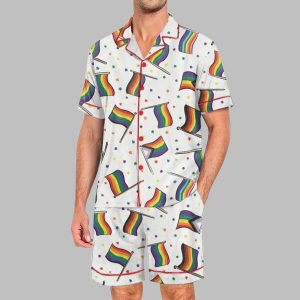Pride Flags Pride Month Love Is Love Print Pajama Set 1