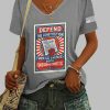 V Neck Defend The Constitution From All Enemies Both Foreign And Domestic Print T Shirt 4