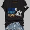V Neck FDT Freedom Democracy Tolerance And Justice For All Print T Shirt 2