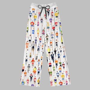 Marathon Runner Watercolor Contrast Wide Leg Pants 1