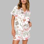 Western Cowgirl Bachelorette Hand-Drawn Wild West Disco Print Pajama Set