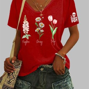 Women's Casual Purple Art Print Cotton And Linen Shirt