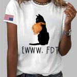Women's Cat EW FDT Print Round Neck T-Shirt