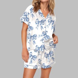 Chinoiserie Bow Pajama Set For Women 1