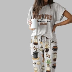 Coffee Lovers Art Casual Pajama Set 1