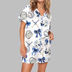 Chinoiserie Baseball Pajama Set For Women 1