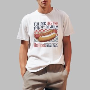 You Look Like The 4th Of July Hot Dog Shirt 0 1