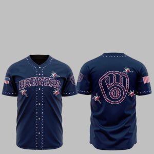 2025 Milwaukee Brewers Happy Independence Day Baseball Jersey 1 1