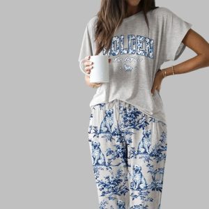 Chinoiserie Golden Retriever Casual Pajama Set 1