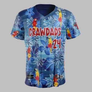 Hickory Crawdads Margaritaville Night Jersey Giveaway 2025 1 1