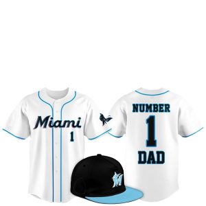 2025 Miami Marlins Father Day Number 1 Dad Baseball Jersey