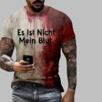 2025 Halloween Bloody Es Ist Nicht Mein Blut Print T-Shirt