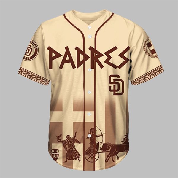 2025 SD Padres Greek Heritage Night Baseball Jersey 3