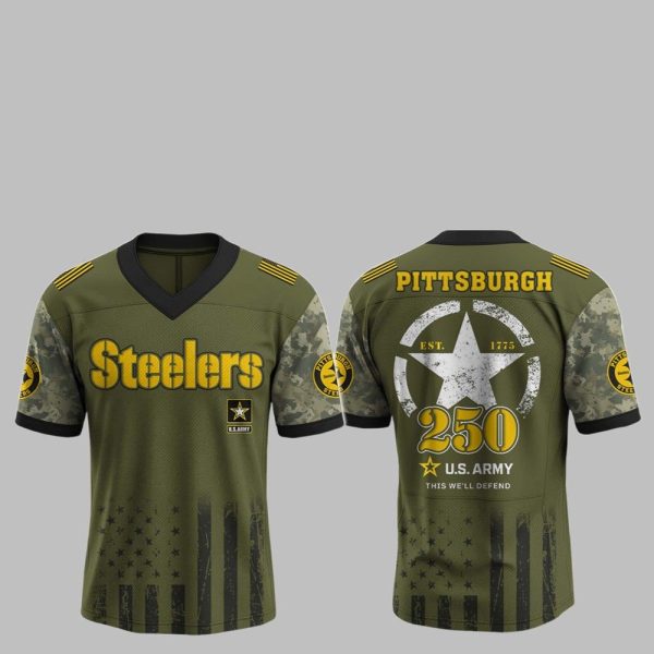 2025 Steelers 250th Anniversary US Army Jersey 1 1