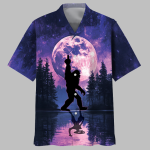 Bigfoot Alien Moonlight Hawaiian Shirt